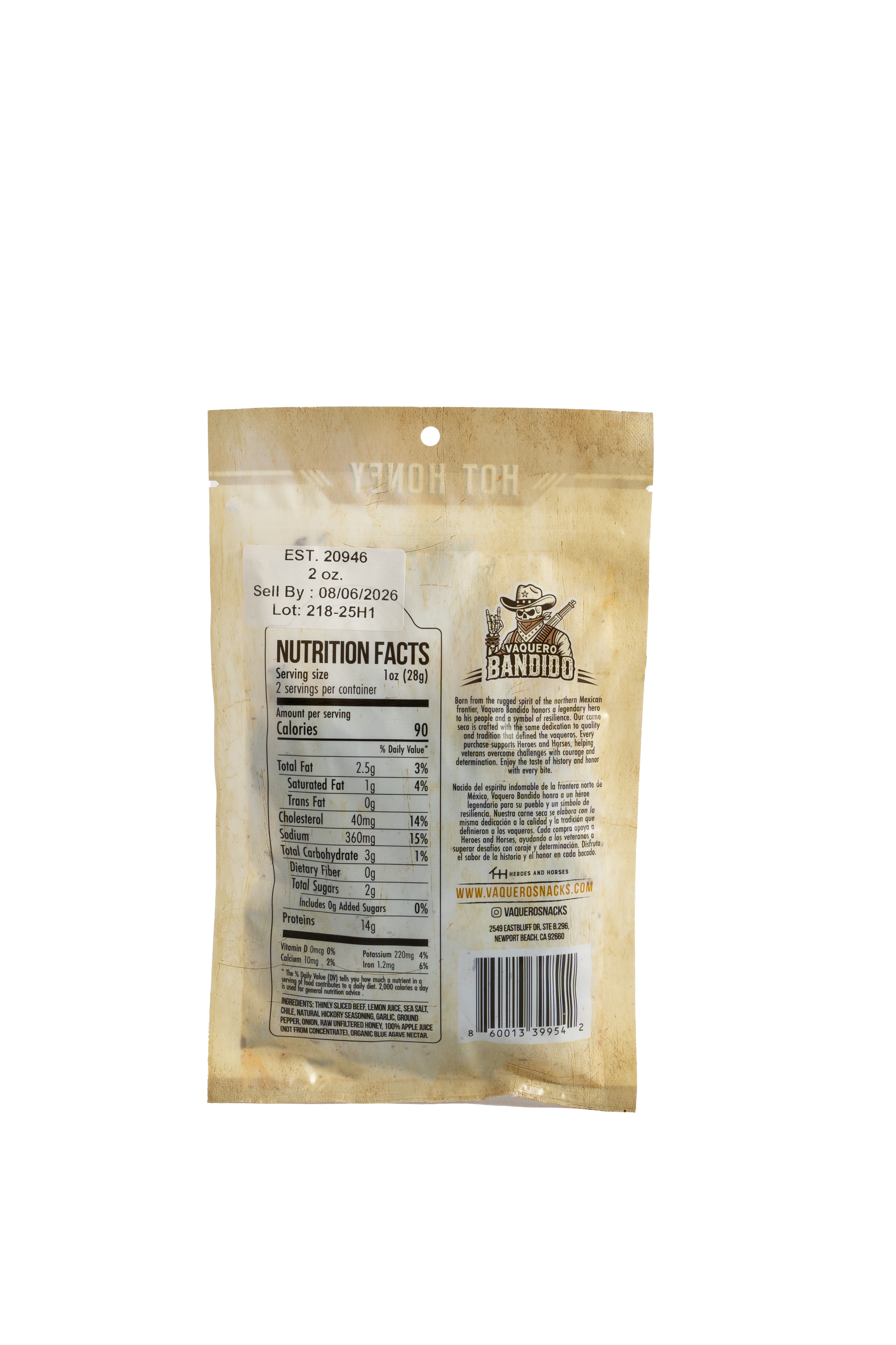 Hot Honey Carne Seca Mexican Beef Jerky